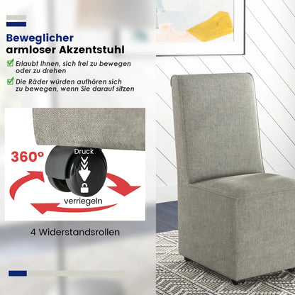 Elegante Houten Eetkamerstoel in Grijs – Comfortabele Gestoffeerde Zitting – Klassieke Hoge Rugleuning – Stevig Houten Frame – Geschikt voor Keuken, Eetkamer of Woonkamer – 47 x 60,5 x 98 cm