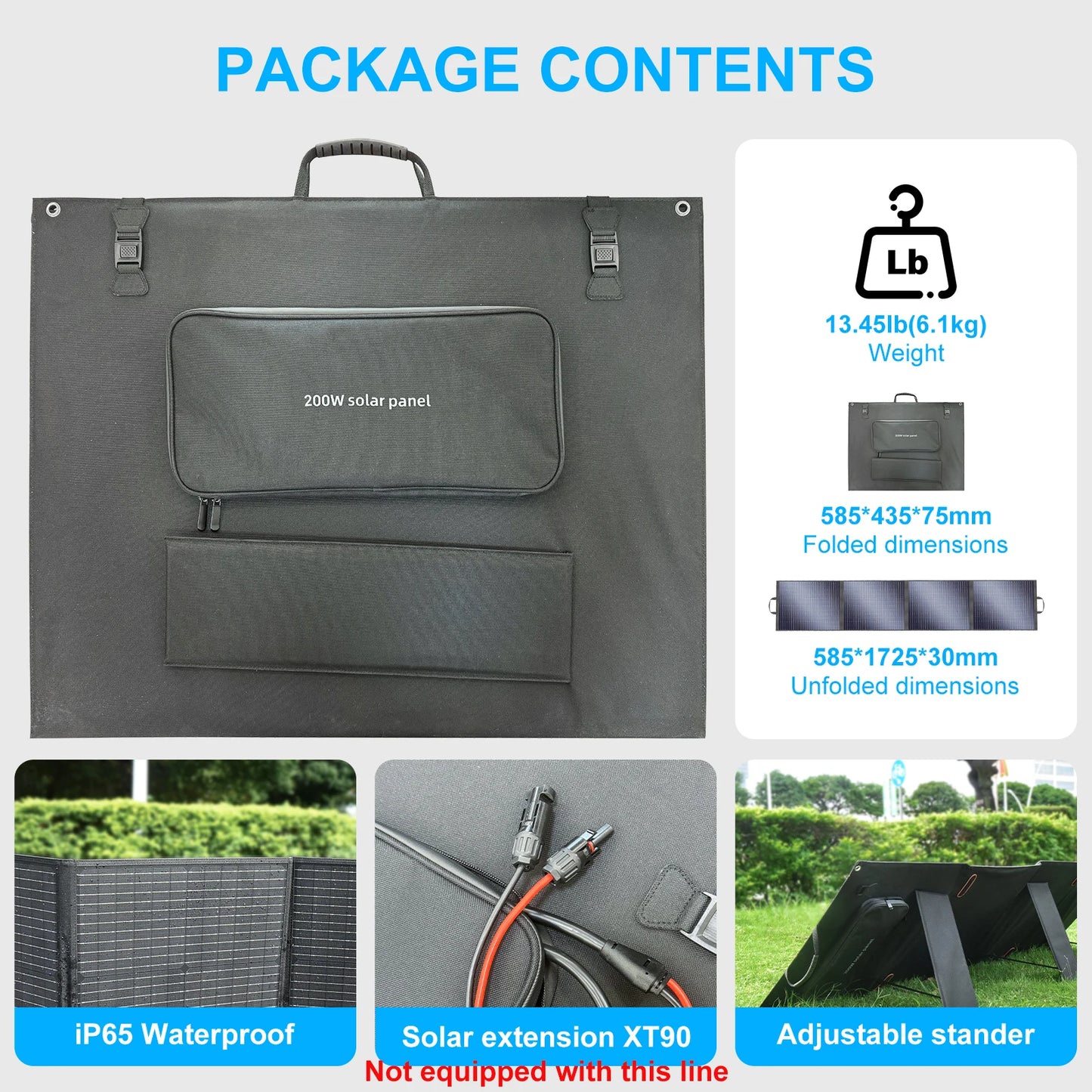 Opvouwbare Zonnepanelen – Draagbare Zonnepanelen – Outdoor Zonnepaneel – Hoog Rendement 23,4% – Temperatuurbestendig - Lichtgewicht 12,5 Kg - 400W (2 x 200W) Zonnepaneel