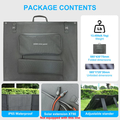 Opvouwbare Zonnepanelen – Draagbare Zonnepanelen – Outdoor Zonnepaneel – Hoog Rendement 23,4% – Temperatuurbestendig - Lichtgewicht 12,5 Kg - 400W (2 x 200W) Zonnepaneel