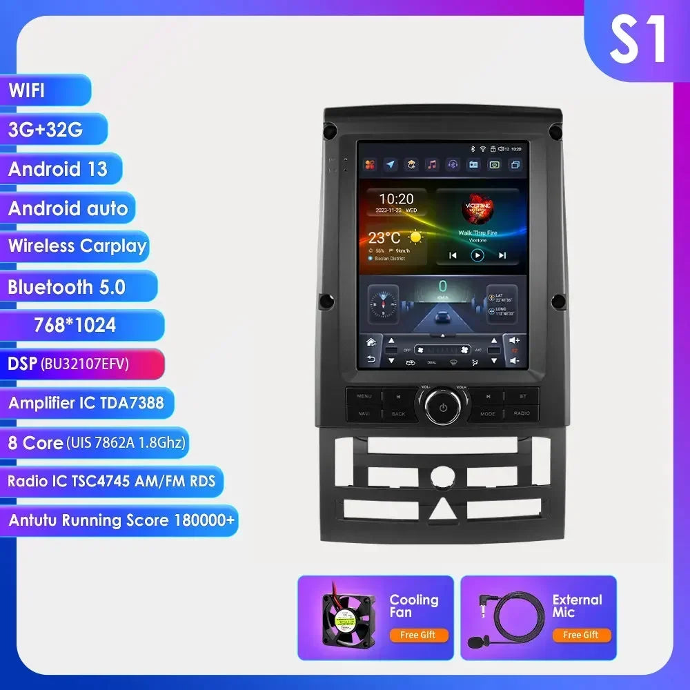 9,7 Inch Autoradio – Multimedia Speler – Car Stereo – GPS Navigatie – Auto Radio – Android 12 Systeem – 4G Connectiviteit – CarPlay Ondersteuning