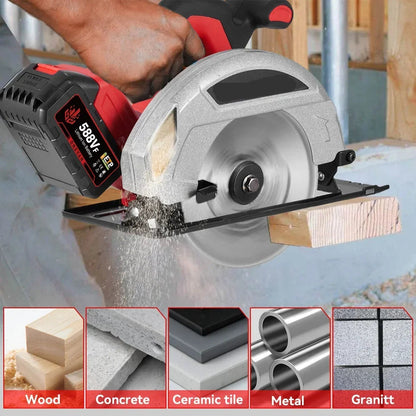 Elektrische Cirkelzaag - Zaag - Borstelloze - Efficiënt Houtbewerking Gereedschap - 7 Inch - 185mm - 11000RPM - LED & Draadloos - Zonder Batterij