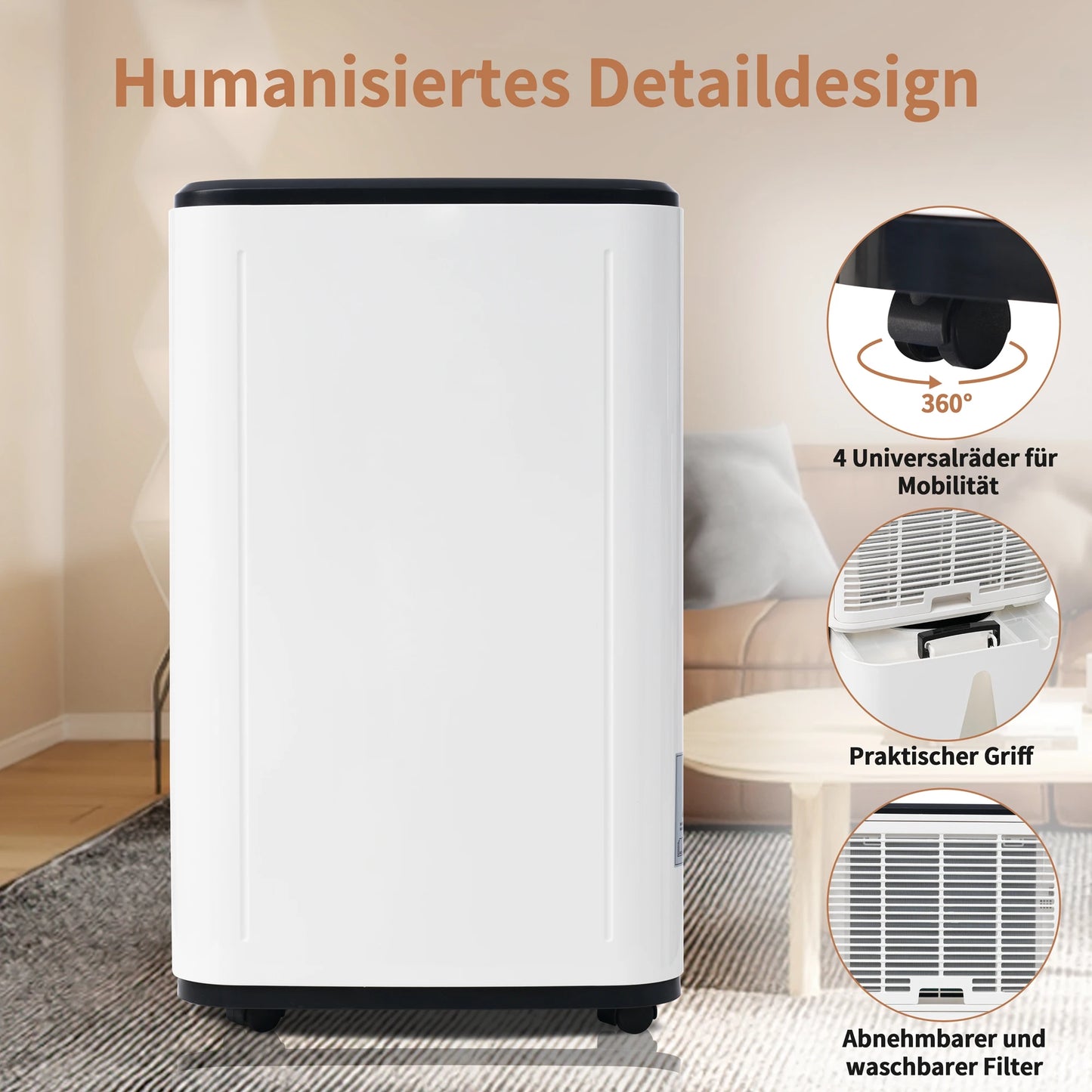 Luchtontvochtiger – Vochtvreter – Ontvochtiger – Anti Vocht – 25 Liter Per Dag – 6 Liter Reservoir - 15㎡