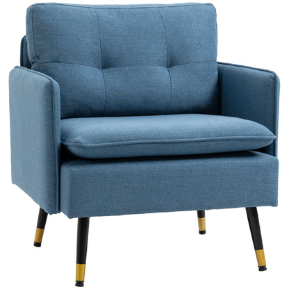 Fauteuil – Relaxstoel – Leunstoel – Zetel – Loungestoel – Ademend Polyester – Stalen Poten – Comfortabele Vulling