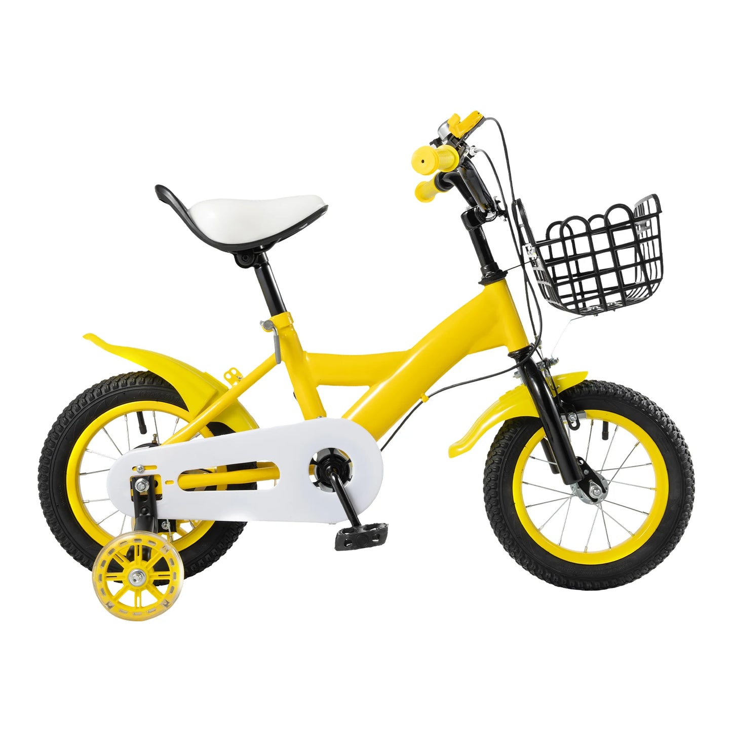 Fiets - Jongensfiets - Kinderfiets - Kinderfietsen - Fiets voor Kinderen met Verstelbare Zitting, Trainingswielen en Lichtgewicht Carbon Stalen Frame voor Stabiel Fietsen
