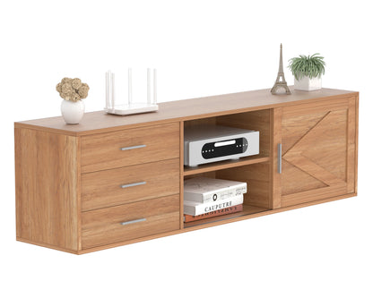 Lowboard – Tv Meubel – Tv Kast – Opbergmeubel – Woonkamermeubel – Wit – 160 cm Breed – FSC Gecertificeerd Spaanplaat