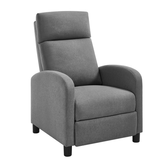 Relaxfauteuil – Lounge Stoel – Relaxstoel – Fauteuil – Verstelbare Rugleuning – Metaalframe – Waterafstotend Kunstleer - Lichtgrijs linnen