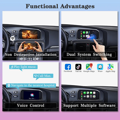 Draadloze CarPlay Module – Android Auto Interface – Multimedia Adapter – Smartphone Integratie – Bluetooth Wifi – Camera Ondersteuning – Eenvoudige Installatie – Veilig Navigeren
