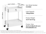 Laboratoriumwagen- Wagen - Kar - Trolley - K-ST753 - 220lbs - Metalen Verrijdbare Kar - voor Laboratoriumkliniek Schoonheid en Salon