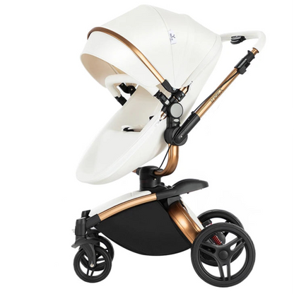 Kinderwagen - Babywagen - Buggy - Wandelwagen - 3-in-1 - met Reiswieg - en Autostoel - Opvouwbare Babystoel - Lichtgewicht - voor Baby's - en Peuters - Wit