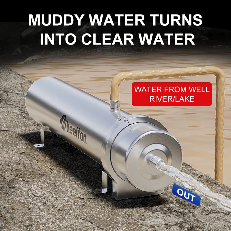 Ultrafiltratie Waterfilter – Waterzuiveraar – Waterfilter Systeem – Huiswaterfilter – Zonder Elektriciteit – RVS Behuizing – 3000 Liter Per Uur