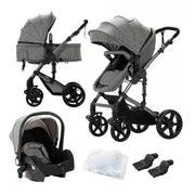 Kinderwagen – Wandelwagen - Opvouwbaar - Babywagen – 3-in-1 - Multifunctioneel - Lichtgewicht - Comfortabel - Veilig – Schokabsorptie - Grijs