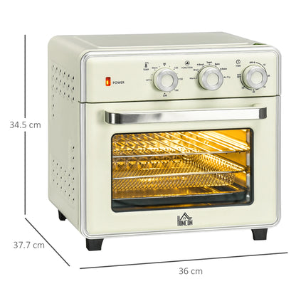 Mini oven with air circulation 20L, 7 in 1 pizza oven, baking pan set, French fry basket, breadcrumb pan, 1 hour timer, 1400 W