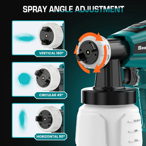 Seesii - Spuitpistool - Sproeier - 800ml - 900W - Snoerloze Verfspuit - Borstelloos - Auto, Meubel & Staal Coating Airbrush - Blauw