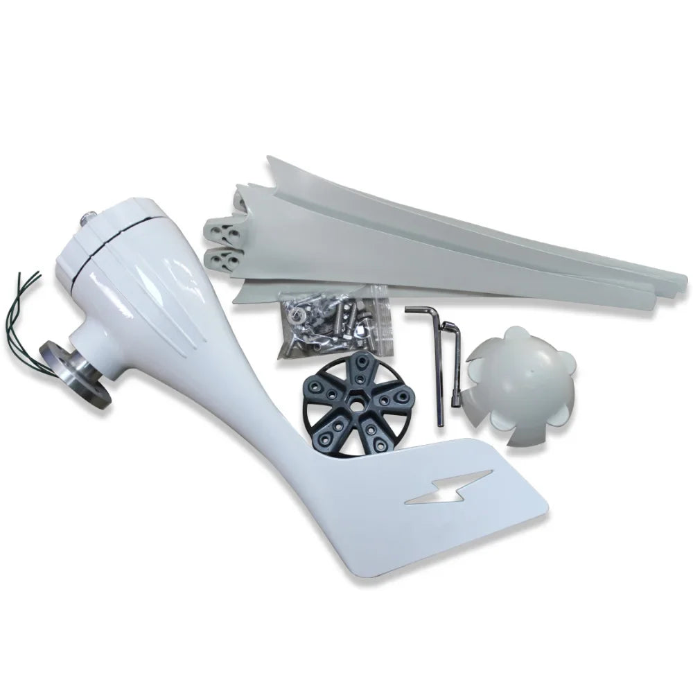 Windturbine - Windmolen - Windturbine Generator - Windenergie - 2000W - 12V - Alleen Windturbine - 5 Messen - Stille en Efficiënte Energieoplossing - voor Thuisgebruik - QUORE