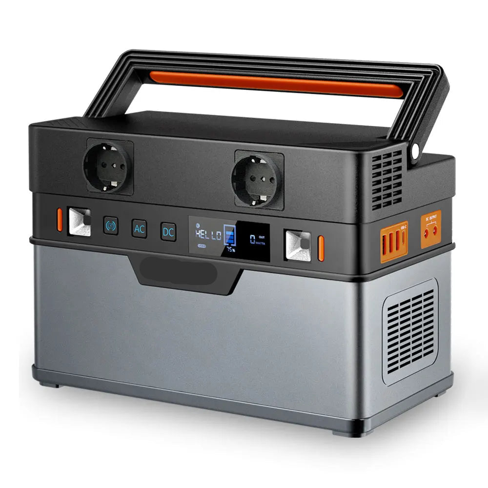 Draagbare Powerstation - Powerbank - Stroomgenerator - Generator - 700W Vermogen – 110 / 230V - Zonne-energie Compatibel – Meerdere Uitgangen – Geschikt voor Kamperen & Noodstroomvoorziening - QUORE