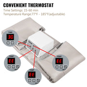 Vevor - Sauna Blanket - Infrared Therapy - 660W - 220V - 60Hz - Stress - Pain Relief - Fibromyalgia - Rheumatism - 3 Heating Zone - Grade A - Silver