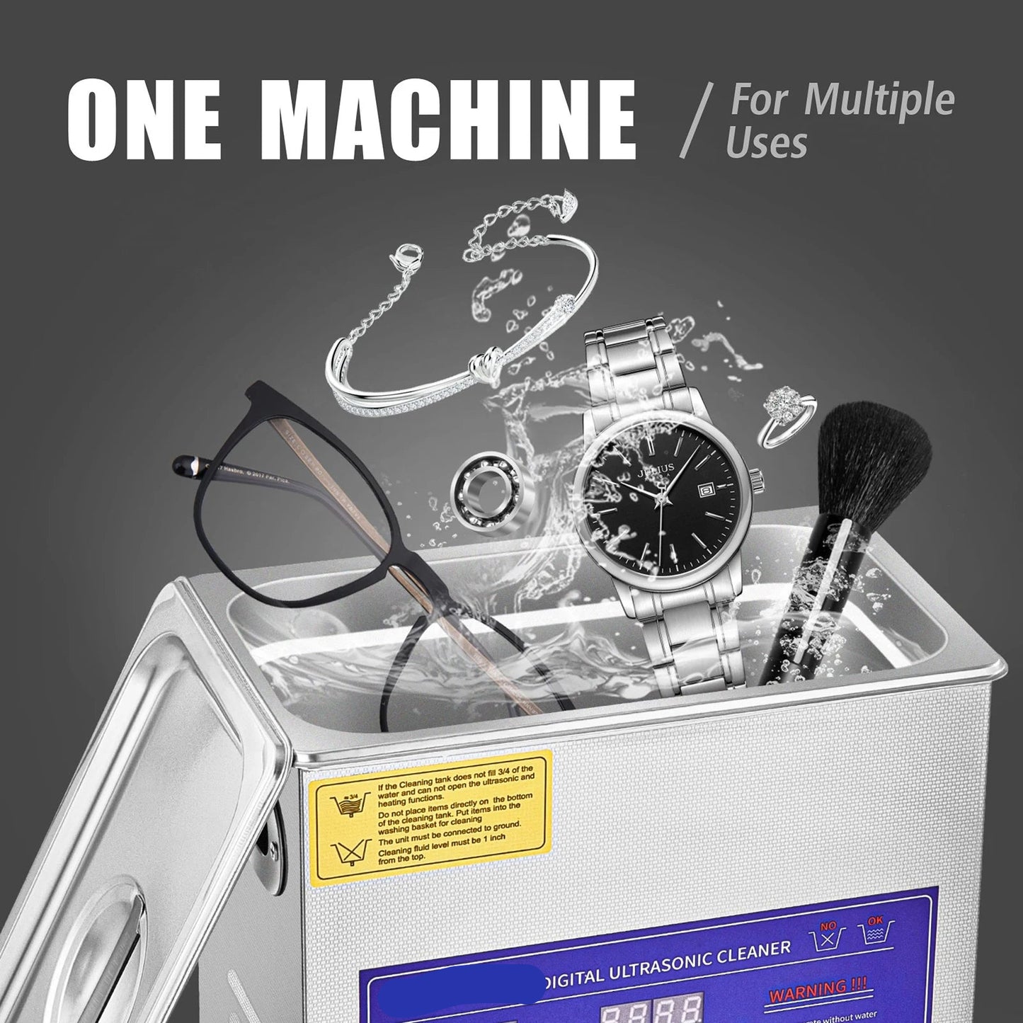 Ultrasoon Reiniger - Reinigingsapparaat voor Brillen - Reinigingsmachine - 15L met Digitaal Display en Verwarming – RVS Reinigingsapparaat voor Thuis en Professioneel Gebruik