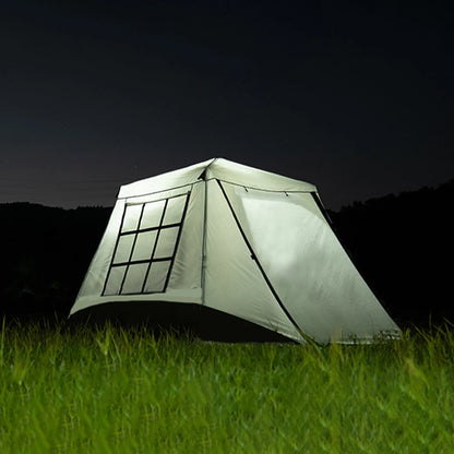 Dubbelwandige Tent – Kampeertent – Outdoor Tent – Wandel Tent – Strand Tent – Waterdicht Met Oxford Stof – Ruimte Voor 3-4 Personen - Grijs - QUORE