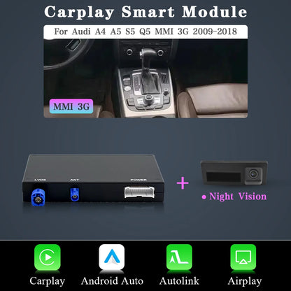 Android Auto Adapter – Smart Interface – Draadloze CarPlay – AirPlay Module – MirrorLink Converter – Draadloos Bluetooth & Wifi Verbinding – GPS Ondersteuning & Plug & Play Installatie - QUORE