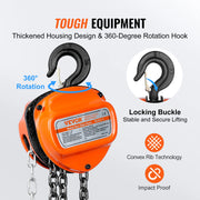 Chain Hoist - Manual Chain Hoist - Pulley - Pulley - 1 Ton - 10 FT - with Come Along G80 Galvanized Carbon Steel - for - Garage Factory Dock