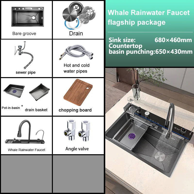 Spoelbak RVS – Keukenspoelbak – Buitenspoelbak – Wasbak – Balkonbak – Compact Formaat 32x39x22,5 cm – Met Deksel en Roestvrijstaal