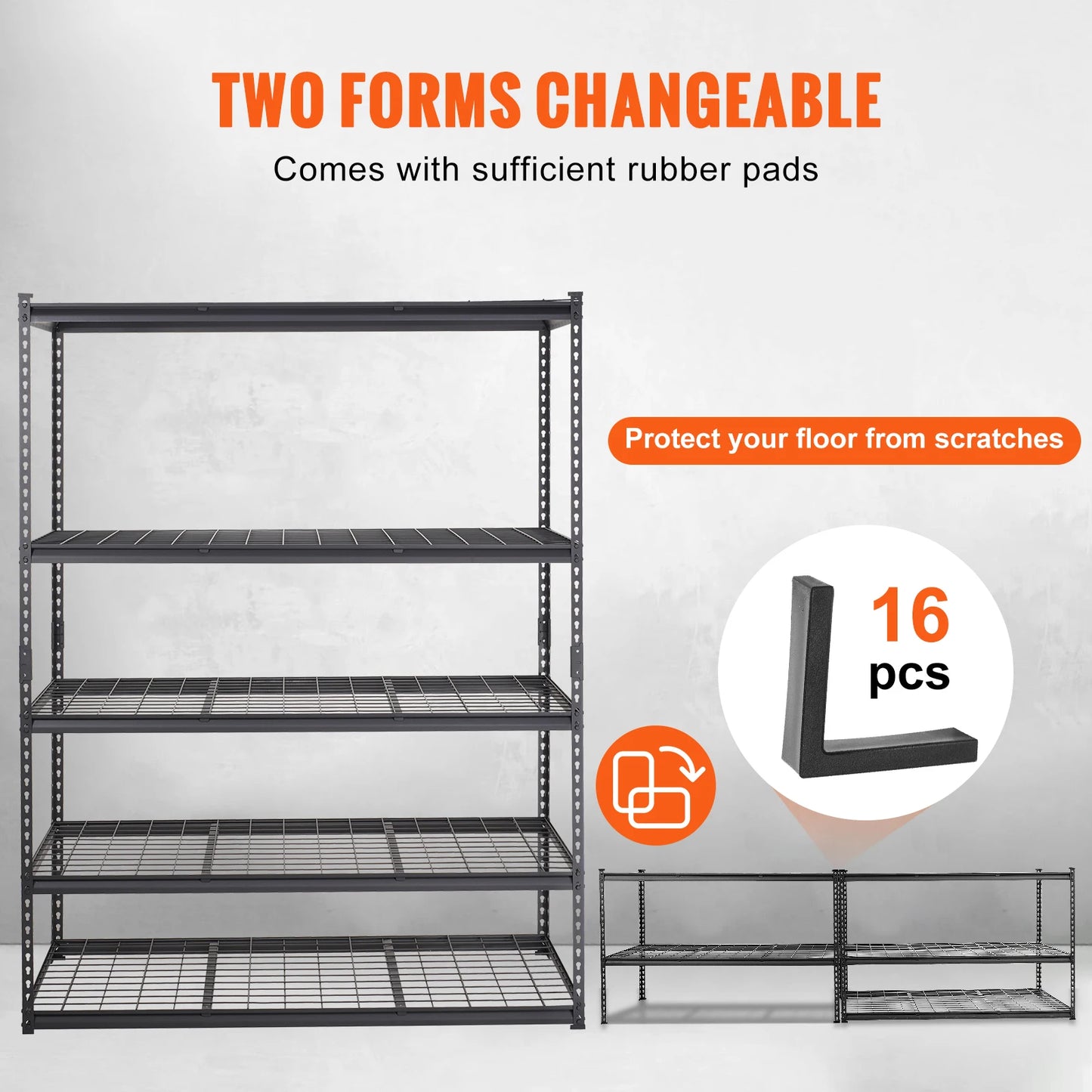 Opbergrek – Opbergrek Met Schappen – Stellingrek – Opslagrek – Verstelbaar – 5 Schappen Met 181 Kg Draagvermogen – Staal Met Poedercoating -  24 x 60 x 78 inch