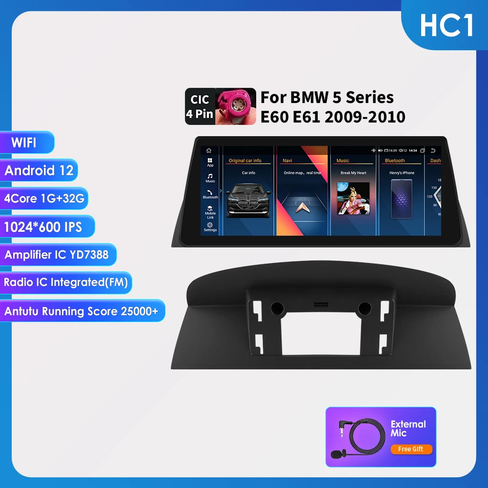 2din Android Car Radio Multimedia Video Player for BMW 5Series E60 E61 E63 E64 3Series E90 E91 E92 E93 Stereo GPS Carplay 4G RDS
