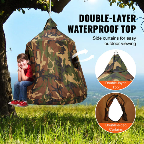 Hangmat - Hangmat voor Twee Personen - Hanging Chair - Hamac - Hammock Chair -  Hangende boomtent - Hangmat met een capaciteit van 330 lbs - Hangende tent voor buiten - Schommel met LED-lichtsnoer - Snaarcamouflage