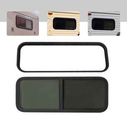 Camperraam - Caravan - 1000X400mm - Windows Gehard glas - Raam openend naar buiten - Voor campers en caravans - Caravan Zijraam - Getint Schuifraam - Insectenbescherming