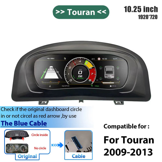 Digitale Dashboard Cluster – Digitaal Instrumentenpaneel – Dashboard Display – Auto Dashboard Upgrade – 12,3 Inch HD IPS Scherm – Plug & Play Installatie – Geschikt Voor Crafter 2019-2022