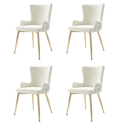 Velvet Eetkamerstoelen – Fluwelen Stoelen – Design Stoelen – Metalen Poten – Set Van 4 – Comfortabel – Draagbaar Tot 150 Kg - Legergroen