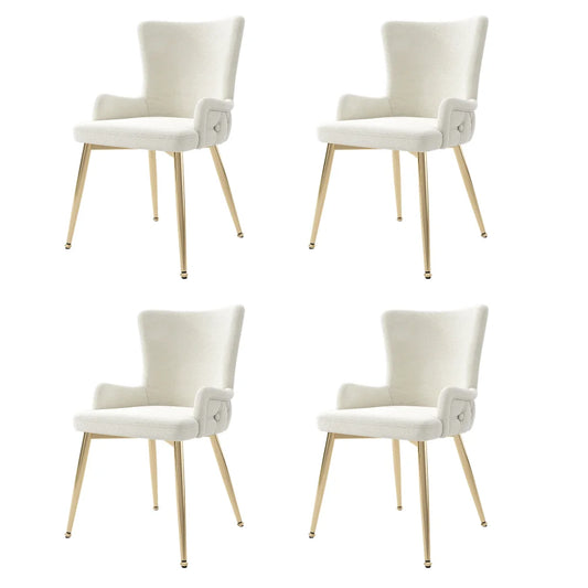 Velvet Eetkamerstoelen – Fluwelen Stoelen – Design Stoelen – Metalen Poten – Set Van 4 – Comfortabel – Draagbaar Tot 150 Kg - Legergroen
