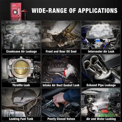 S3000 - Leak Detection - Dye Leak Detection - Smoke Leak Detector - 12V - 12 PSI - Built-in Air Pump - Crankcase System Test - Intake System Test - Turbo System Test - EVAP System Test