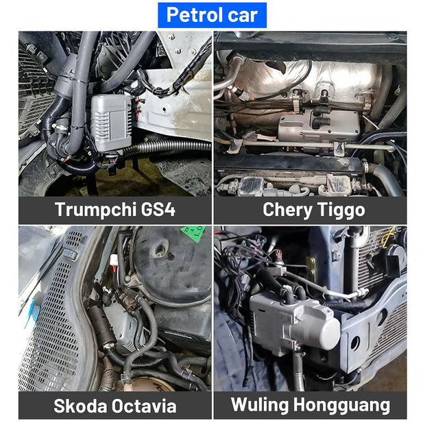 Sunster - Dieselkachel - Elektrische kachel - Kachel en ventilatoren - Benzineluchtkachel - Waterpomp Dieselparkeerautokachel - Zwarte controller - 12V - 5KW - Zilver