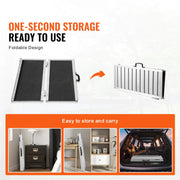 Rolstoelhelling - Drempelhulp - Oprijplaat - Drempelhulp Rubber - Drempelhulpen - 800 lbs Draagvermogen - 24 in - Draagbaar - Antislip Aluminium Opvouwbare Drempel