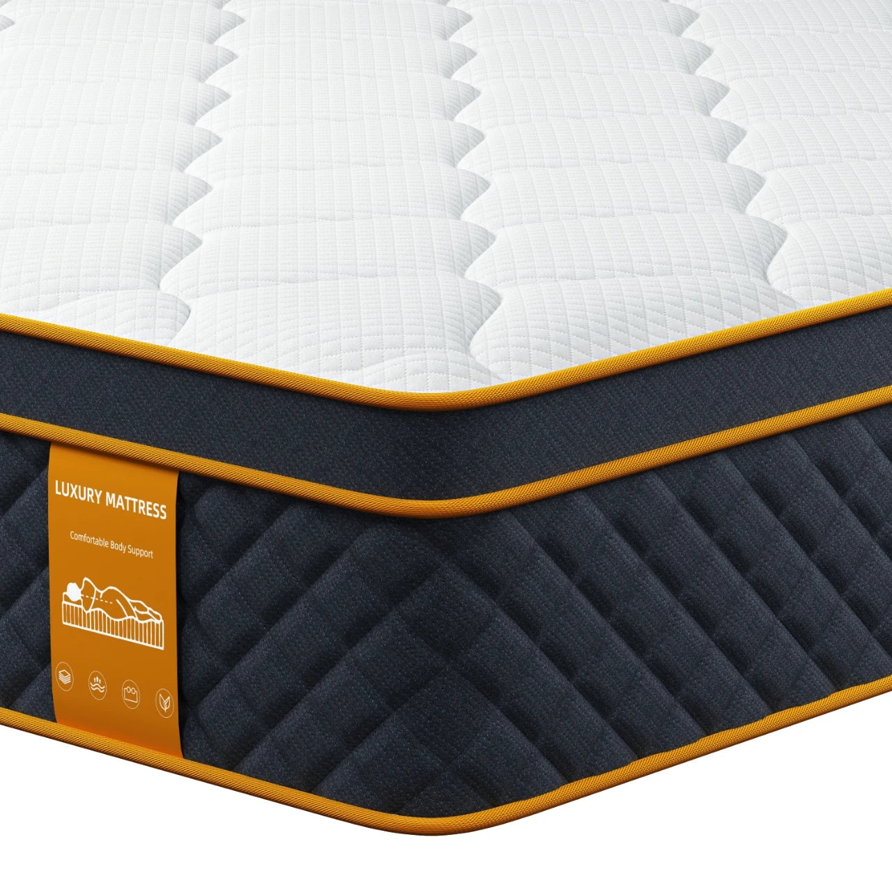 Hybride Pocketvering Matras – Traagschuim Matras – Slaapmatras – Matras 140x200 cm – 25 cm Dik – Ademend Ontwerp – Geluidloos & Zonering Ondersteuning