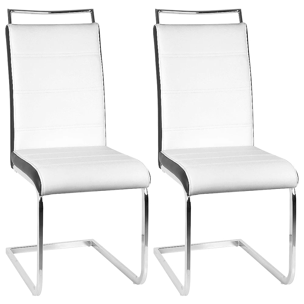 Set of 2 dining room chairs, cantilever kitchen chair, modern chairs, upholstered, dining table chairs, visitor chair - QUORE