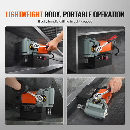 Magnetische Boormachine – Compacte Boor – Precisie Boormachine – Krachtige Boor – 1300W Motor – 35 Mm Boorbreedte - Oranje-Zwart