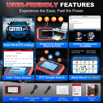 OBD2 Scanner – Auto Diagnose – Foutcode Lezer – Resetfunctie – Touchscreen – 5-Inch Display – Wi-Fi Verbinding