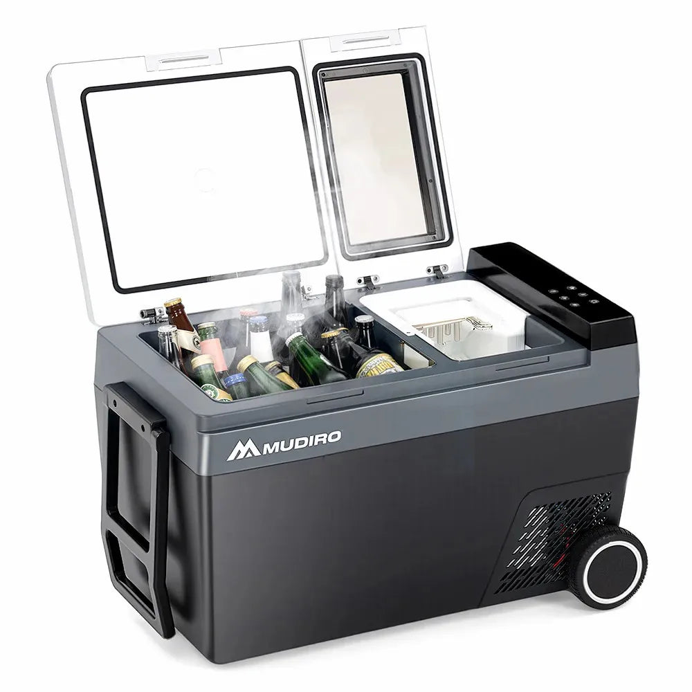 Draagbare Koelkast – Mobiele Koelbox – Camping Koelkast – Auto Koelkast – 45 Liter – Temperatuurbereik -20°C Tot 20°C – 12V/24V En 100-240V Voeding - QUORE