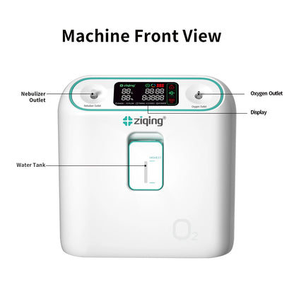 2-9L/min Portable Oxygen Concentrator Generator For Home Travel Design Adjustable 96% High Purity With Nebulizer Oxygen Machine - QUORE