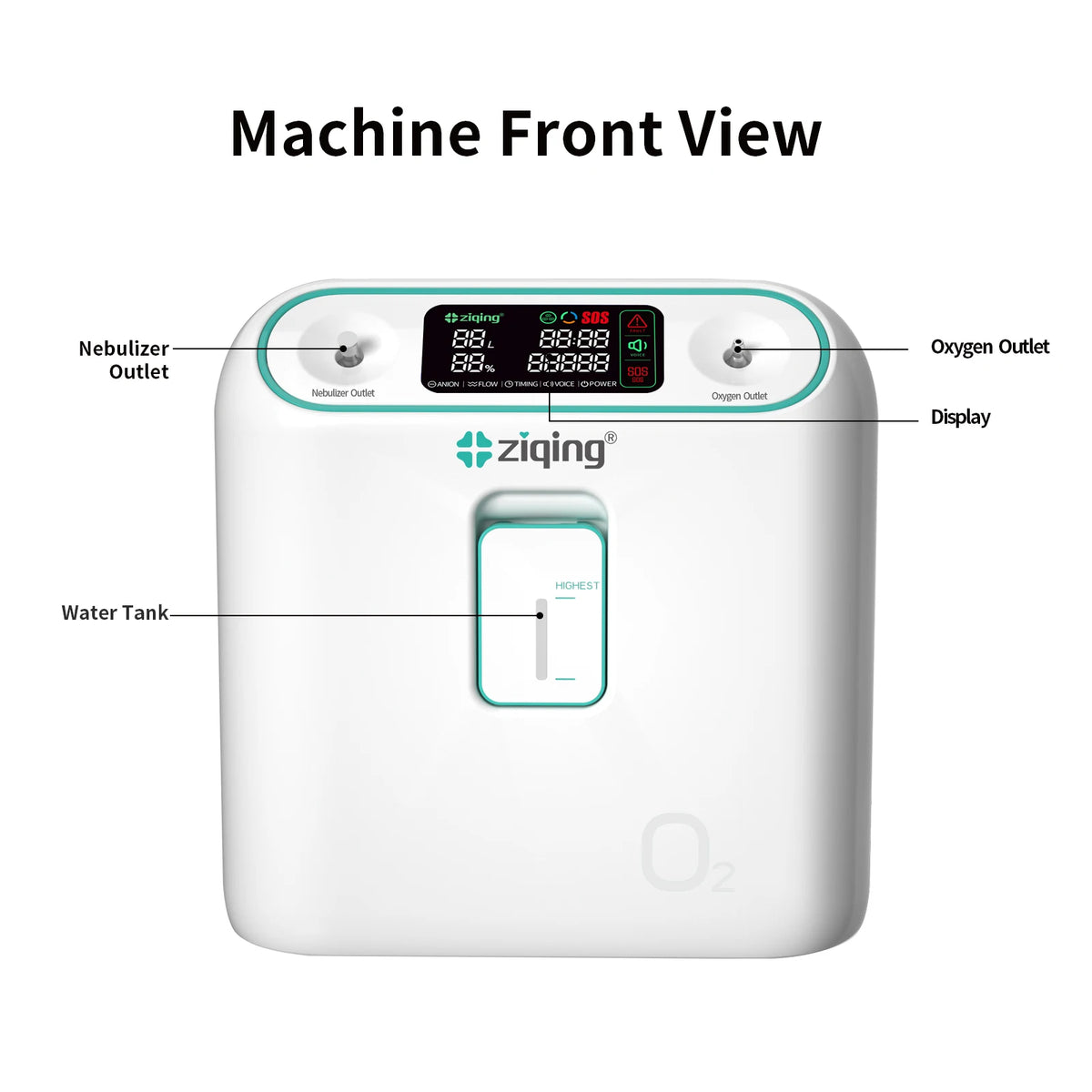 2-9L/min Portable Oxygen Concentrator Generator For Home Travel Design Adjustable 96% High Purity With Nebulizer Oxygen Machine - QUORE