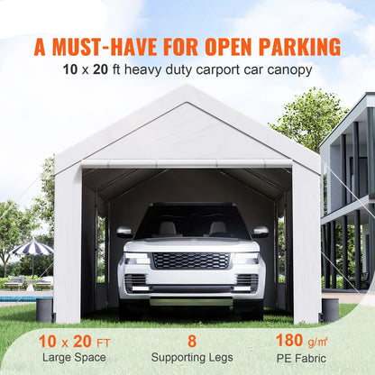 Garagetent - Partytent - Carport Tent - Tent - Vervangende Overkapping - Pickup Truck Tent - Waterdicht & UV Beschermd - 12x20FT - Tuin - Buiten Carport - Wit