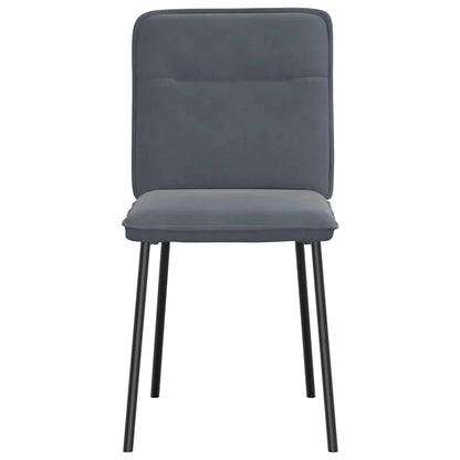 Eetkamerstoelen – Set van 2 Stoelen – Fluwelen Stoelen – Donkergrijze Stoelen – Comfortabele Zitting – Metalen Frame – Zithoogte 47 Cm