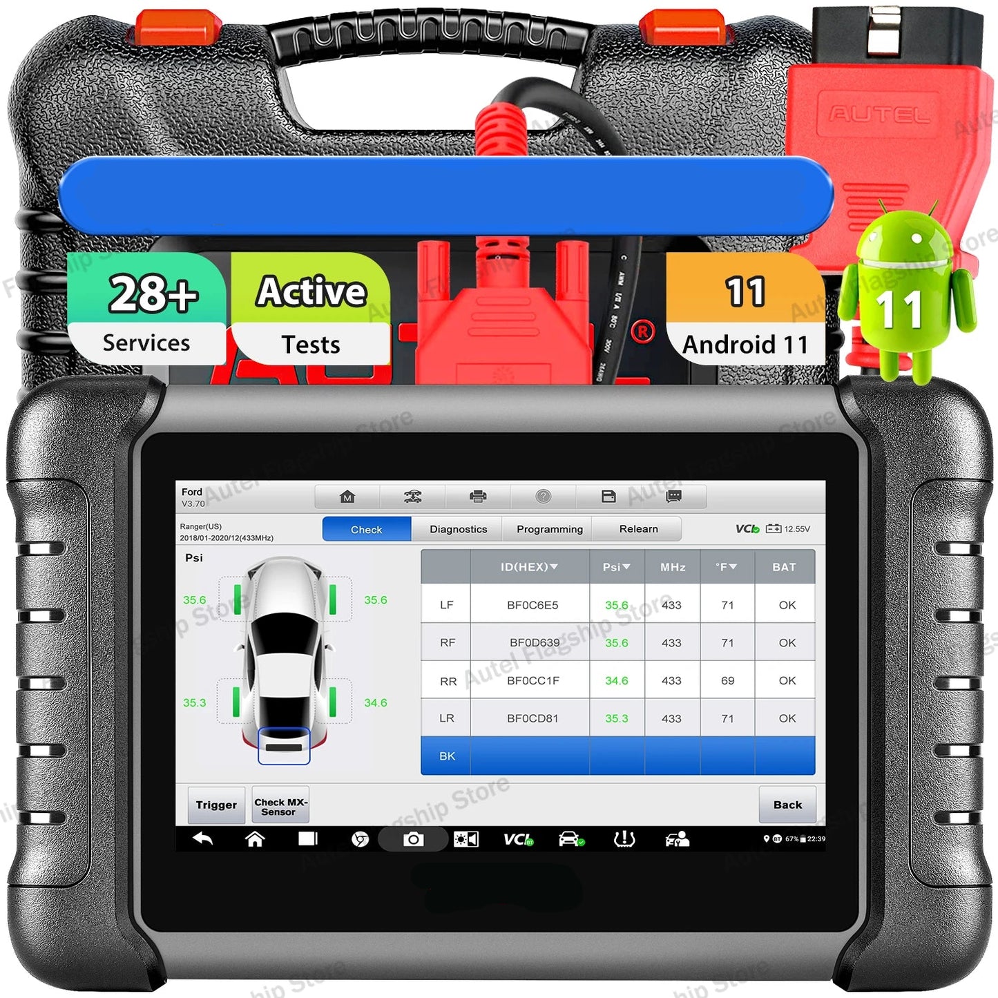 Auto Diagnosetool – OBD2 Scanner – Diagnoseapparaat – Diagnosetester – 7 Inch Touchscreen – Bi-directionele Functies
