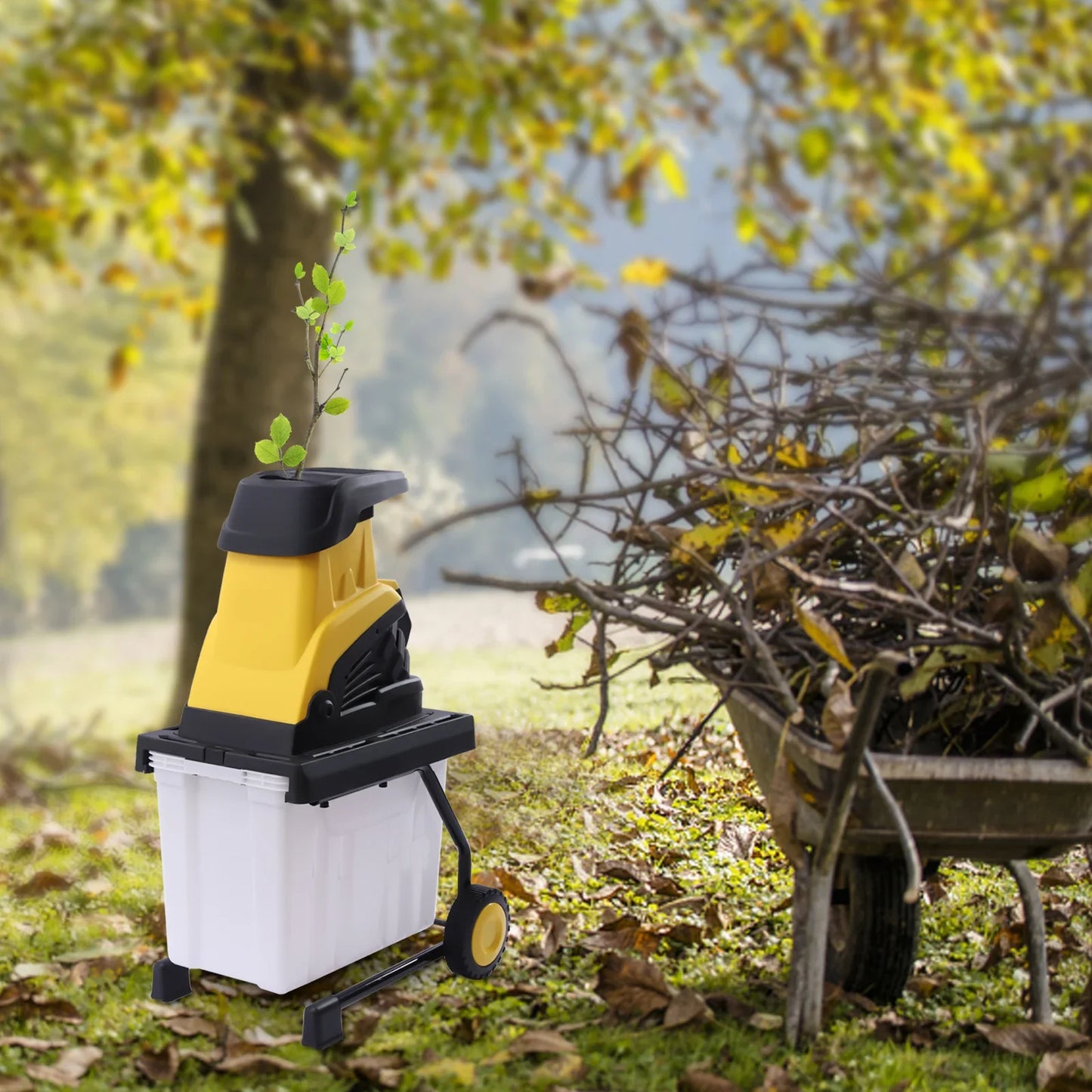 Elektrische Houtsnipperaar – Tuinafvalverwerker – Takkenversnipperaar – Houtversnipperaar – Groenafvalverwerker – 2500W Motor – 45 Liter Opvangbak