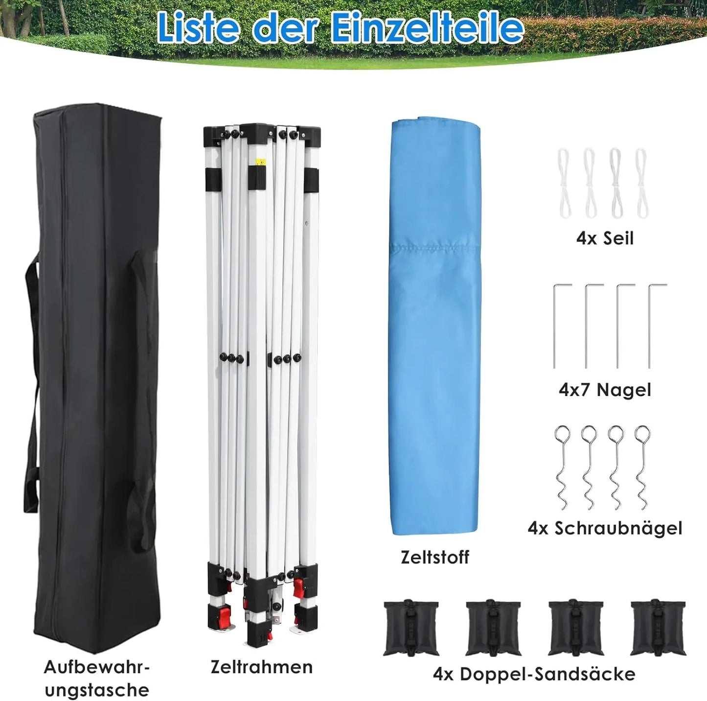 Partytent - Tent - Gazebo - Paviljoen - Opvouwbare - 3x3M - Inclusief Draagtas & 4 Zandzakken – Weerbestendige Partytent voor Buiten - Zwart