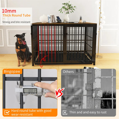 Hondenbench – Hondenkooi – Hondenkennel – Grote Hondenbench – Modulair Systeem – Uitneembare Lade – Metaal Met MDF Afwerking