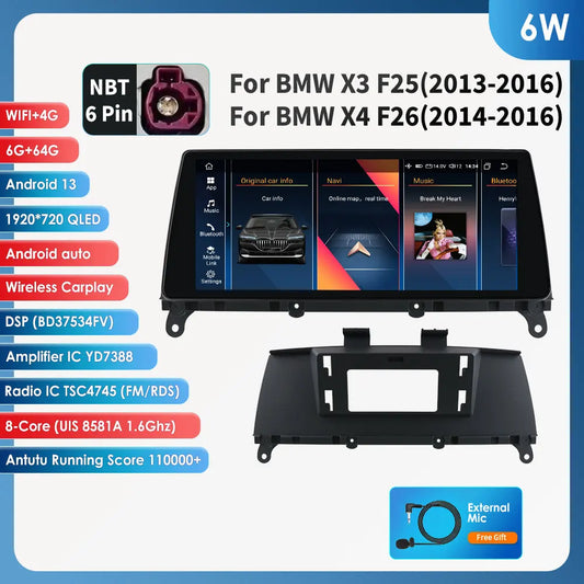 10,25" Android 13 Autoradio – Multimedia Systeem – Navigatie Stereo – CarPlay Android Auto – 6 GB RAM & 64 GB Opslag – 4G Wifi Connectivity