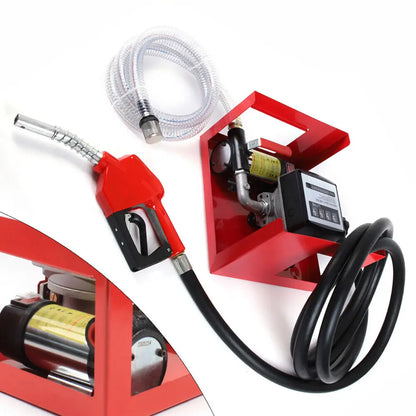 Elektrische Pomp - Brandstofpomp elektrisch - Tankpistool - Dieselpomp - Brandstofpompen - 230V - 550W - 60L/Min - Diesel Elektrische Pomp - Zelfaanzuigende Brandstofpomp met Hoge Vermogen en Tankpistool - QUORE